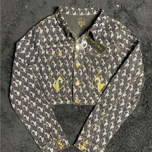 Baby Phat Black and White Jacket with Gold Accents